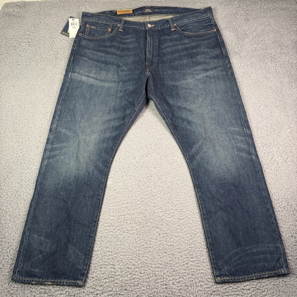 Polo Ralph Lauren The Hampton Relaxed Straight Denim Jeans Mens 40x30 Blue NEW